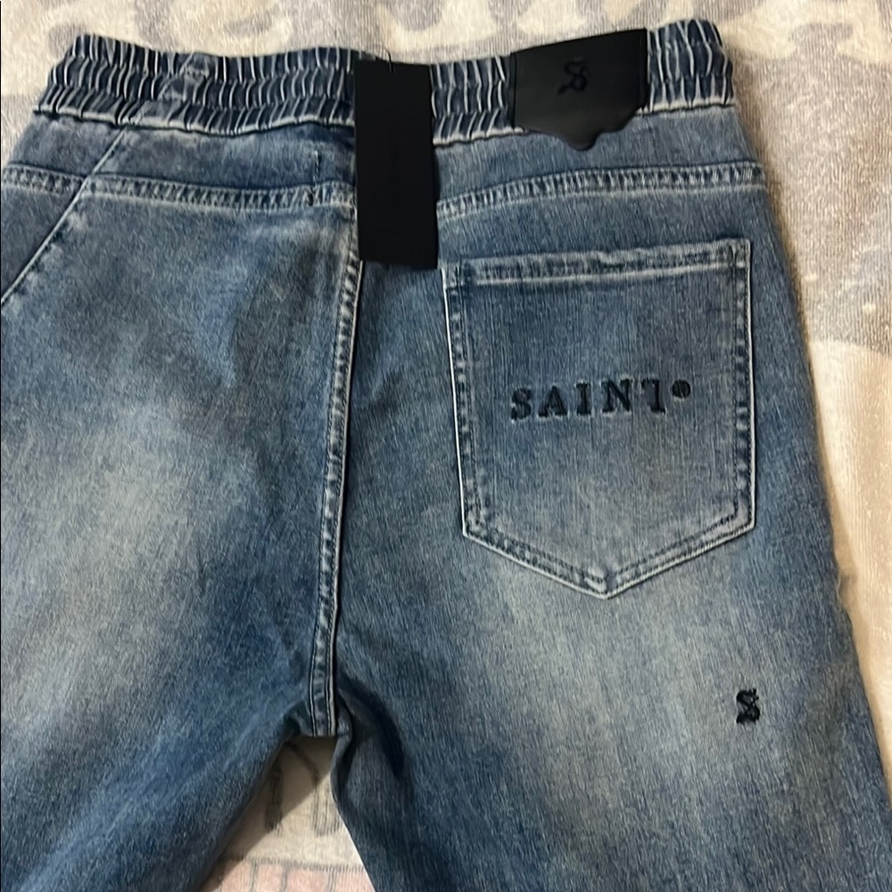 Saint Morta Doomsday Distressed Joggers Vintage Blue - Picture 10 of 15